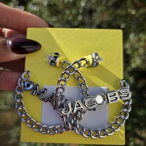 Marc Jacobs Silver Logo Chain Earrings